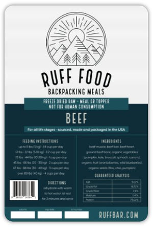 Beef no preservative organic freeze dried ruff food for active healthy dogs